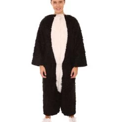 HPO Adult Men's Deluxe Skunk Animal Costume | Black Halloween Costume