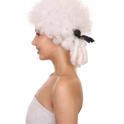 HPO Womens 18th Century Colonial Lady Wig | White Historical Wig | Premium Breathable Capless Cap