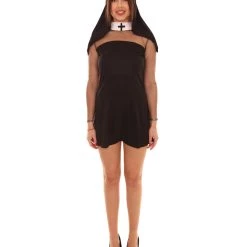 HPO Adult Women's Sexy Nun Religious Costume | Black Cosplay Costume