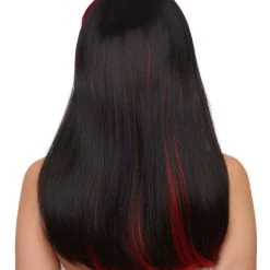 HPO Glam Black Devil Womens Wig | Horror Halloween Wig | Premium Breathable Capless Cap Women's