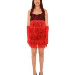 HPO Adult Women's 20s Red Flapper Vintage Costume | Multi Cosplay Costume
