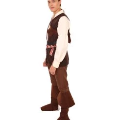 HPO Adult Men's Captain Jack Pirate Costume | Brown Cosplay Costume