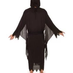 HPO Adult Men's Scream Hooded Robe 2 Pc Costume | Black Halloween Costume