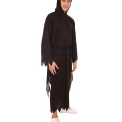 HPO Adult Men's Scream Hooded Robe 2 Pc Costume | Black Halloween Costume