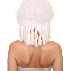 HPO Womens 18th Century Colonial Lady Wig | White Historical Wig | Premium Breathable Capless Cap Women's