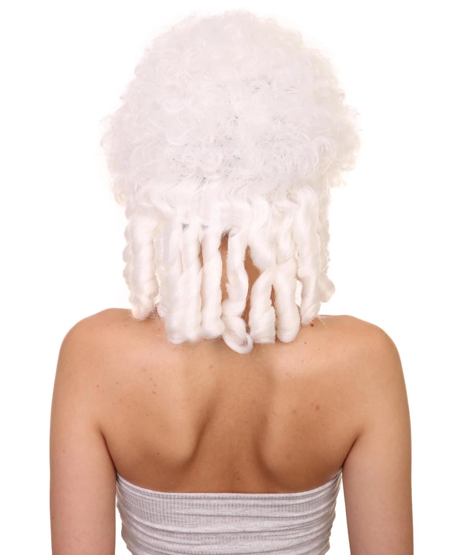 HPO Womens 18th Century Colonial Lady Wig | White Historical Wig | Premium Breathable Capless Cap Women's