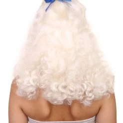 HPO Womens Colonial Lady Curly With Blue Lace Wig | Blonde Historical Wigs | Premium Breathable Capless Cap Women's