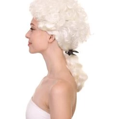 HPO Womens 18th Century Colonial Lady Wig | Lt. Blonde Historical Wig | Premium Breathable Capless Cap Women's