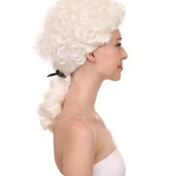 HPO Womens 18th Century Colonial Lady Wig | Lt. Blonde Historical Wig | Premium Breathable Capless Cap Women's