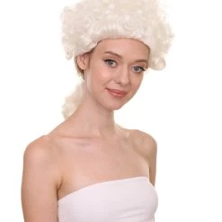 HPO Womens 18th Century Colonial Lady Wig | Lt. Blonde Historical Wig | Premium Breathable Capless Cap Women's