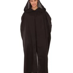 HPO Adult Men's Hooded Robe Costume | Black Halloween Costume