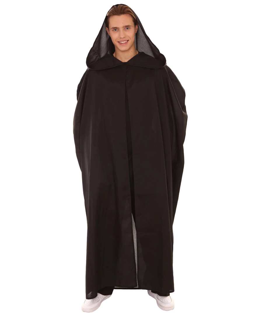 HPO Adult Men's Hooded Robe Costume | Black Halloween Costume