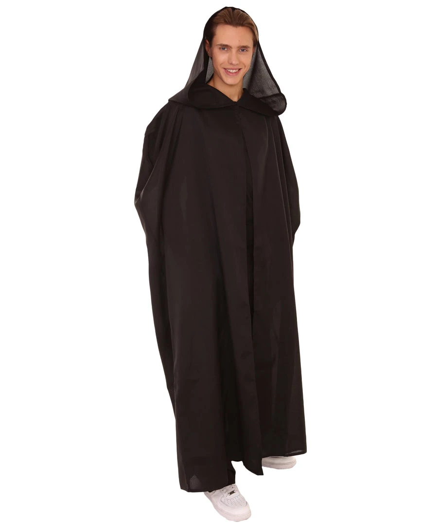 HPO Adult Men's Hooded Robe Costume | Black Halloween Costume