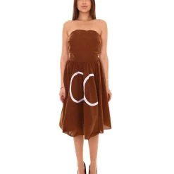 HPO Adult Women's Poop Emoji Dress Funny Costume | Brown Halloween Costume