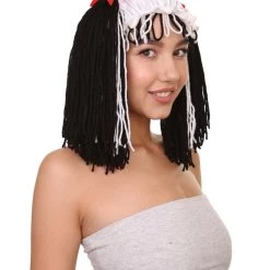 HPO Womens Rag Dolly Wig | Black And White Storybook & Fairytale Wigs