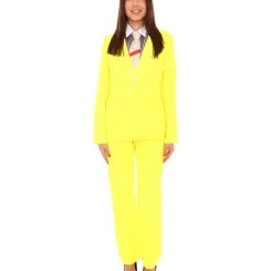 HPO Adult Women's Deluxe Party Suit Costume | Yellow Cosplay Costume