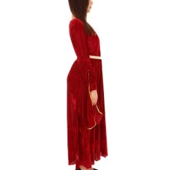 HPO Adult Women's Lady Guinevere Berry Medieval Renaissance Costume | Burgundy Cosplay Costume