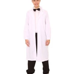 HPO Adult Men's Crazy Scientist Doctor Robe Coat Costume | White Cosplay Costume