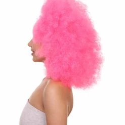 HPO Sweetie Pink Bubble Afro Clown Womens Wig | Sexy Cosplay Party Halloween Wig | Premium Breathable Capless Cap Women's