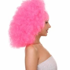 HPO Sweetie Pink Bubble Afro Clown Womens Wig | Sexy Cosplay Party Halloween Wig | Premium Breathable Capless Cap Women's