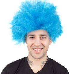 BC Dr Seuss Thing 1 & 2 | Men's Blue Color Straight Short Thing Wig