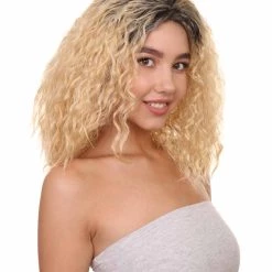 HPO Womens TV Movie Celebrity Wig | Blonde Wigs | Premium Breathable Capless Cap