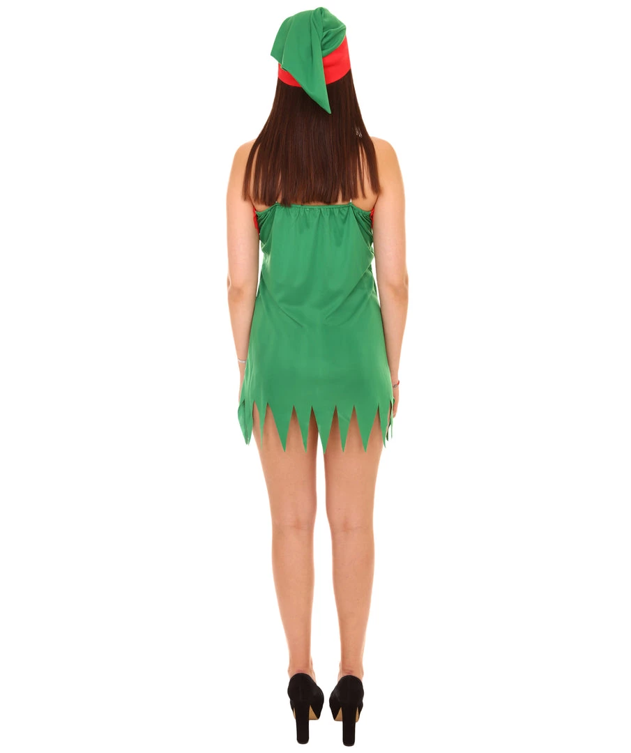 HPO Adult Women's Christmas Elf Fancy Dress Holiday Costume | Blue Cosplay Costume
