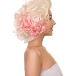 HPO Women's Multi Color Curly Short Bob Wig | Premium Breathable Capless Cap