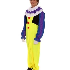 HPO Adult Men's Clown Jumpsuit Costume | Multicolor Cosplay Costume