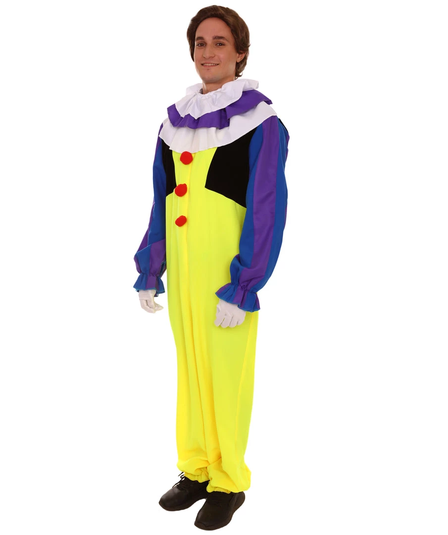 HPO Adult Men's Clown Jumpsuit Costume | Multicolor Cosplay Costume