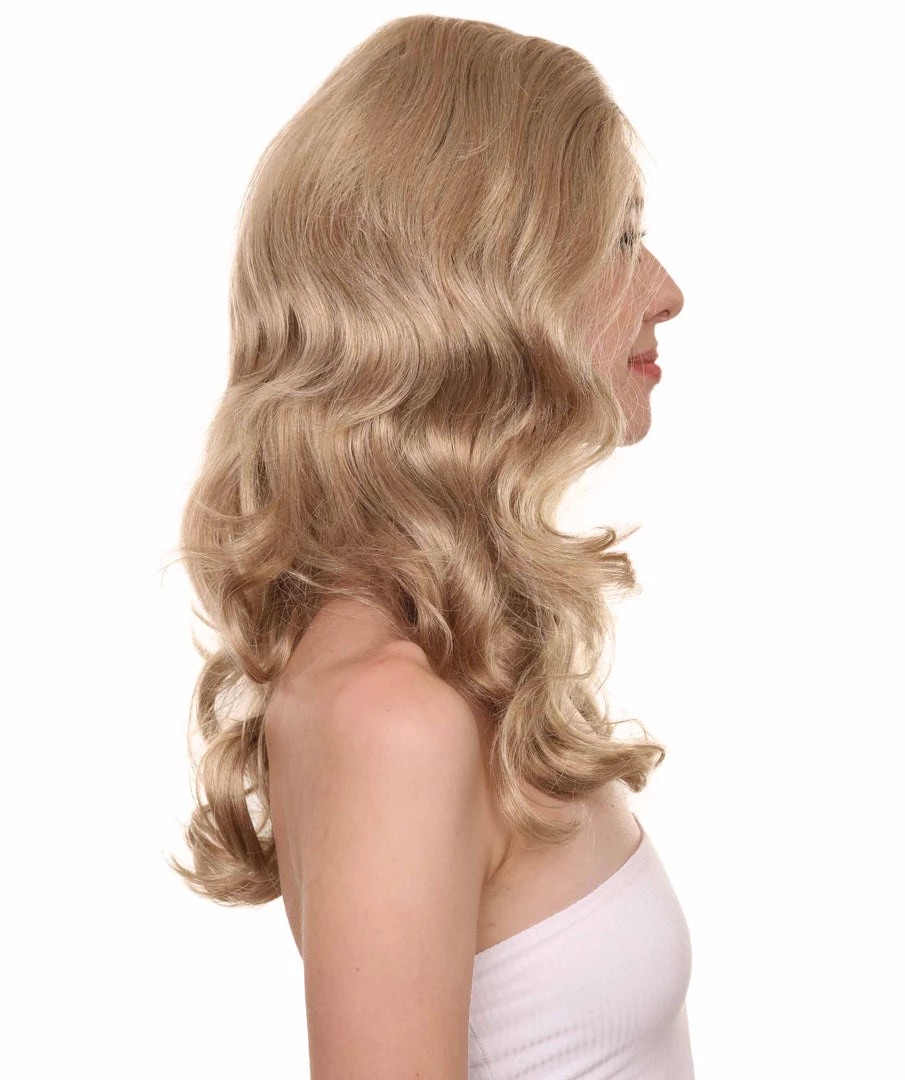 HPO Women's TV Movie Wig | Golden Blonde Wig | Premium Breathable Capless Cap