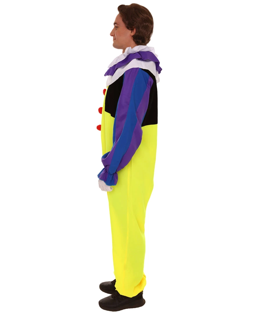 HPO Adult Men's Clown Jumpsuit Costume | Multicolor Cosplay Costume