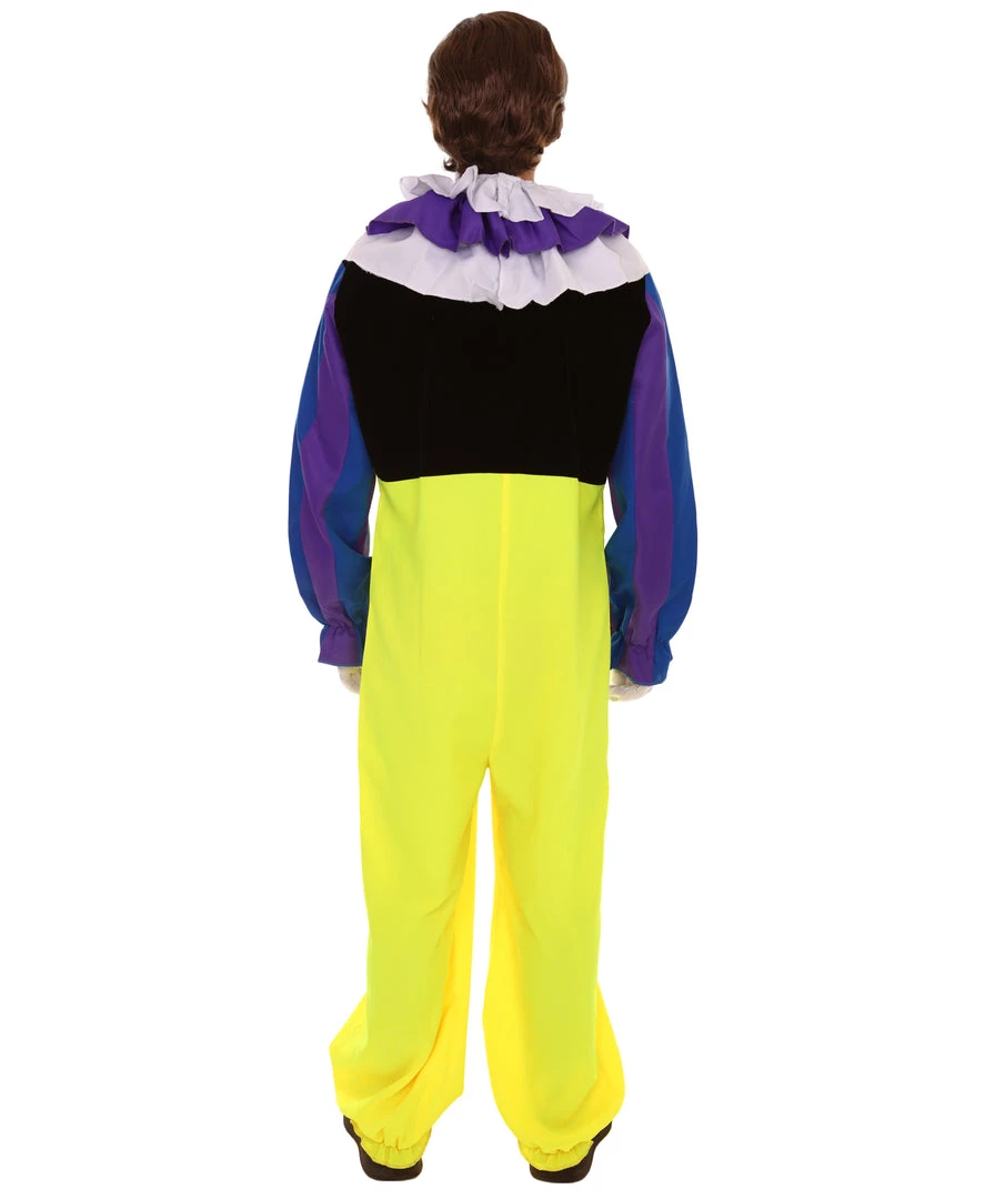 HPO Adult Men's Clown Jumpsuit Costume | Multicolor Cosplay Costume