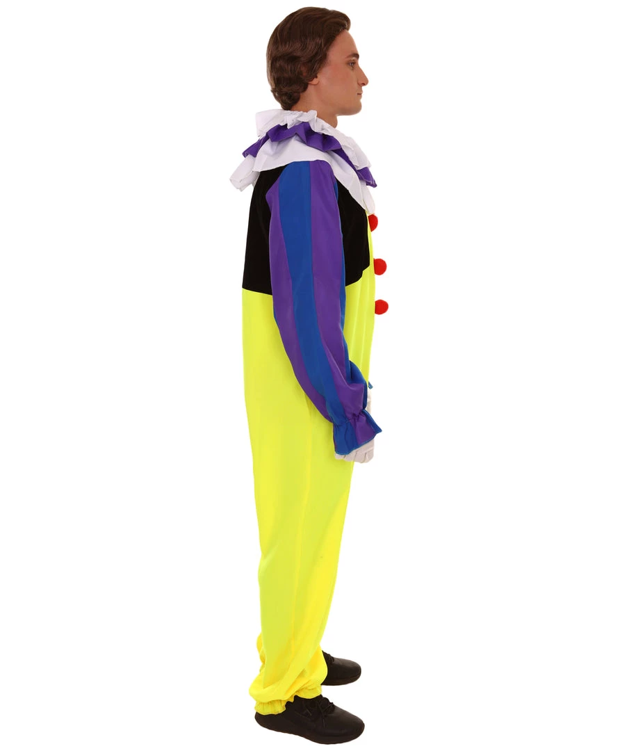HPO Adult Men's Clown Jumpsuit Costume | Multicolor Cosplay Costume