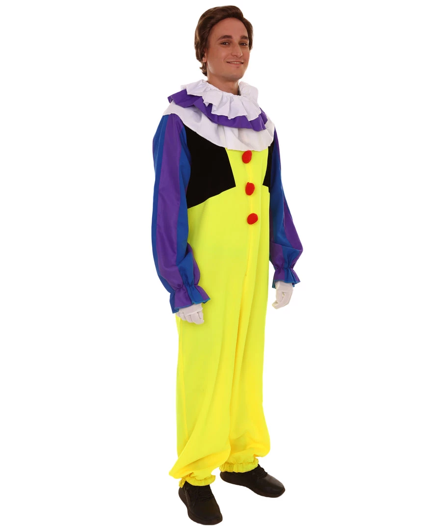 HPO Adult Men's Clown Jumpsuit Costume | Multicolor Cosplay Costume