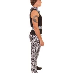 HPO Adult Men's 80s Rockstar Costume | Black & White Cosplay Costume