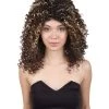 BC Pop Goddess | Women's Brown Color Curly Shoulder Length Trendy Pop Goddess Wig