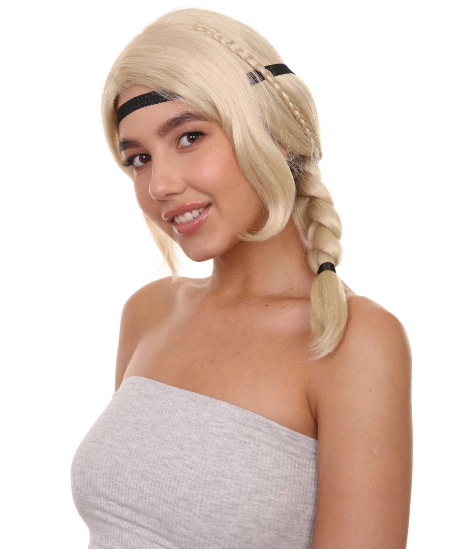 HPO Women's Style Ponytail With Black Hairband Wig | Blonde Wigs | Premium Breathable Capless Cap