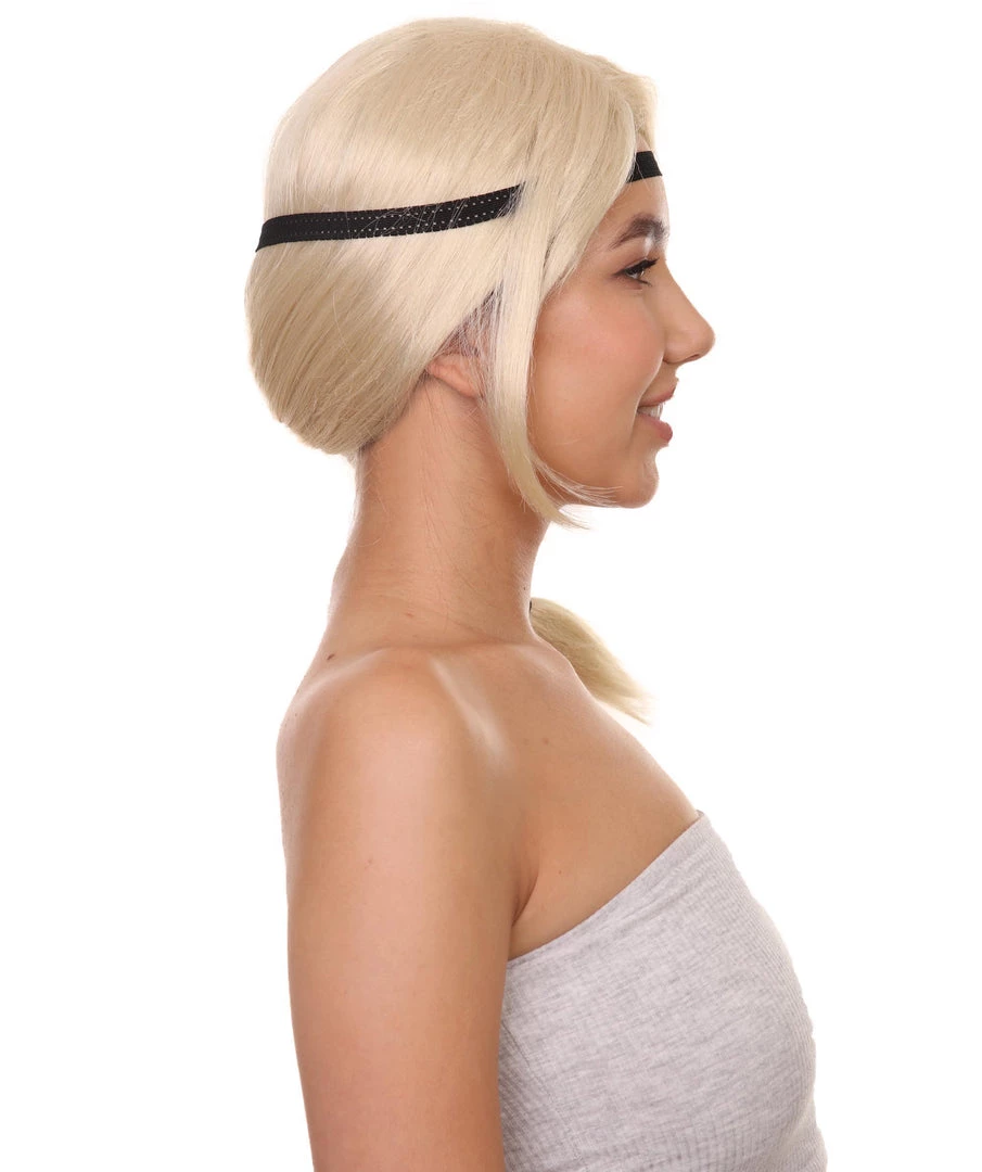 HPO Women's Style Ponytail With Black Hairband Wig | Blonde Wigs | Premium Breathable Capless Cap