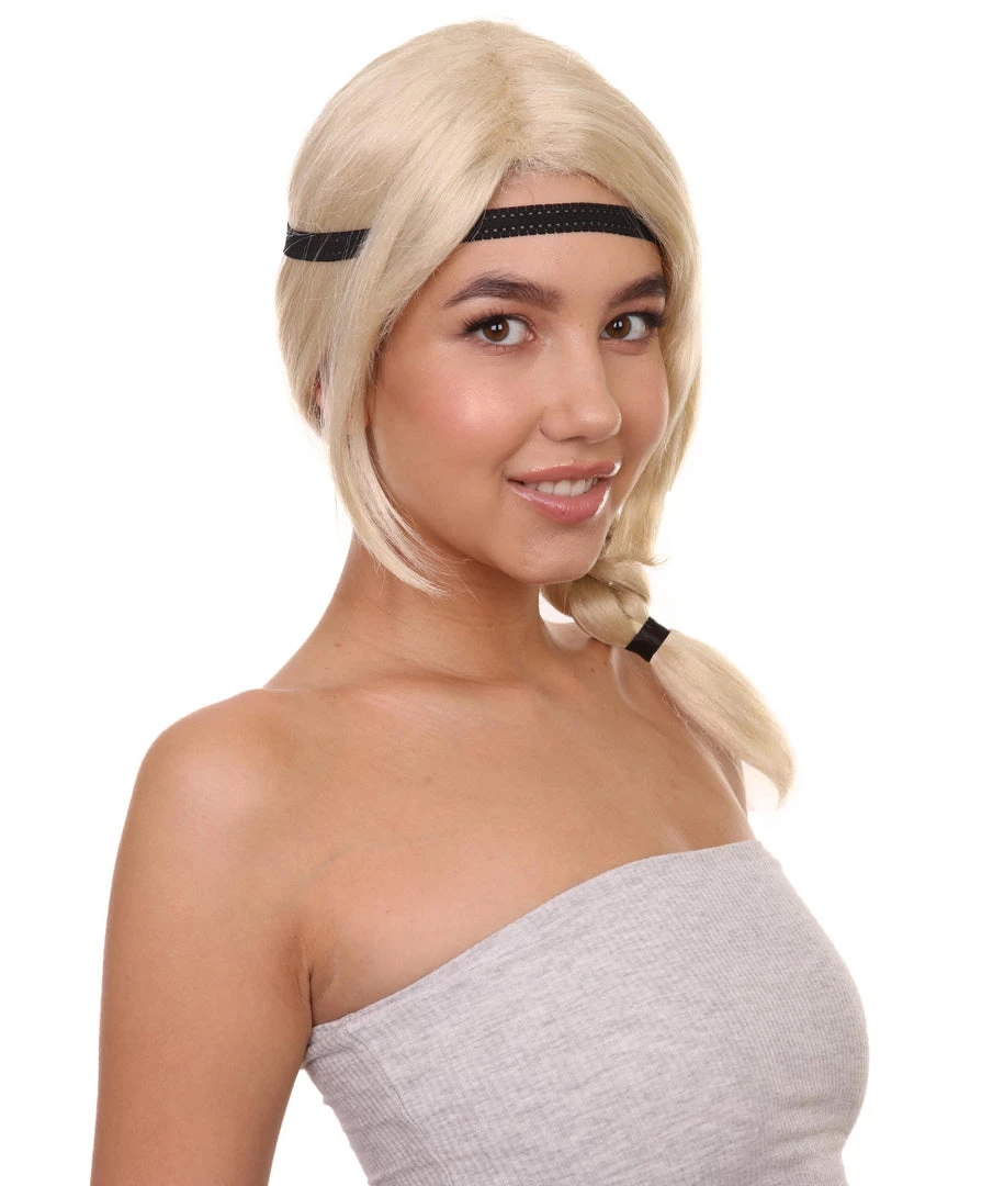 HPO Women's Style Ponytail With Black Hairband Wig | Blonde Wigs | Premium Breathable Capless Cap