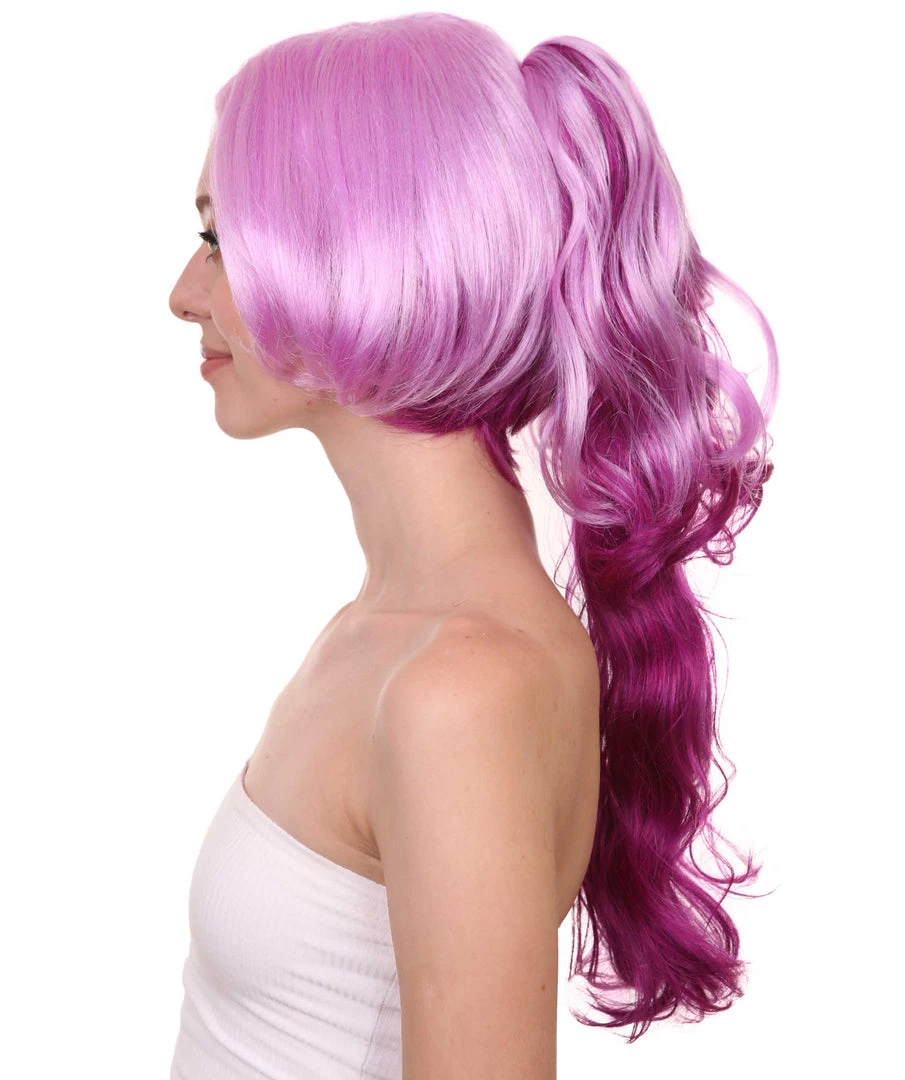 HPO Womens Game Dark Wig | Purple Anime Cosplay Wigs | Premium Breathable Capless Cap