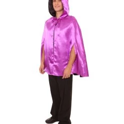 HPO Adult Women's Reversible Hooded Short Cape Costume | Multiple Color Option Halloween Costume