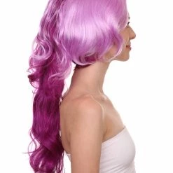 HPO Womens Game Dark Wig | Purple Anime Cosplay Wigs | Premium Breathable Capless Cap