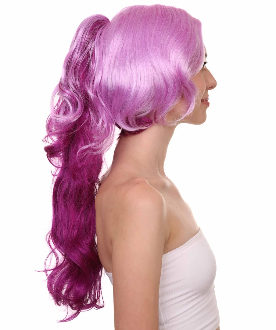 HPO Womens Game Dark Wig | Purple Anime Cosplay Wigs | Premium Breathable Capless Cap