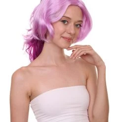 HPO Womens Game Dark Wig | Purple Anime Cosplay Wigs | Premium Breathable Capless Cap