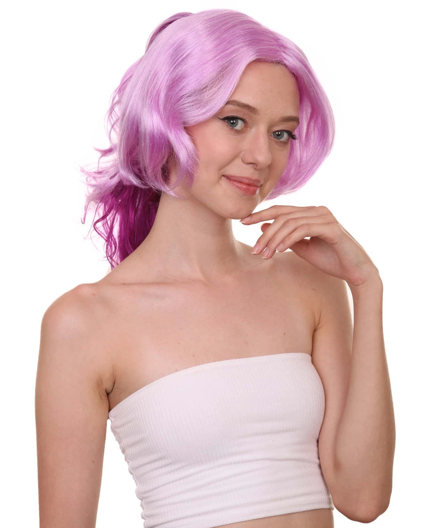 HPO Womens Game Dark Wig | Purple Anime Cosplay Wigs | Premium Breathable Capless Cap