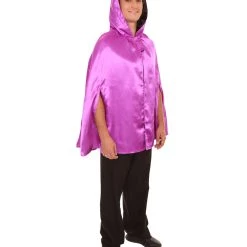 HPO Adult Women's Reversible Hooded Short Cape Costume | Multiple Color Option Halloween Costume