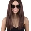 BC Adult Women's Brown Color Straight Medium Length Classic Hippie Wig