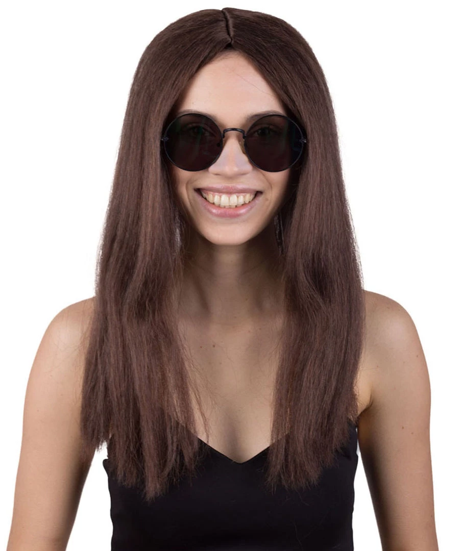 BC Adult Women's Brown Color Straight Medium Length Classic Hippie Wig