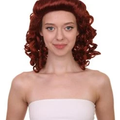 HPO Women's Womens 40's Pin Up Girl | Brown Vintage Wig | Premium Breathable Capless Cap